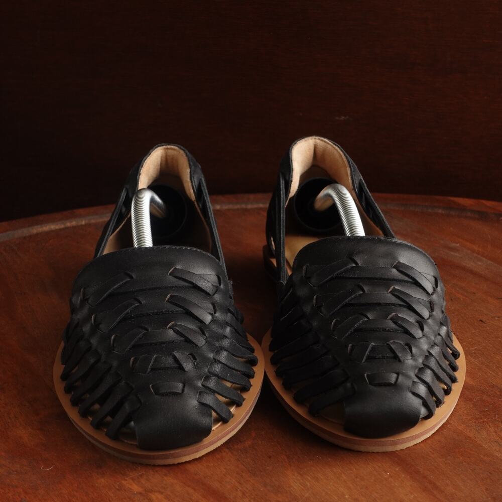 Quince Black Woven Leather Slip-On Flats - Picture 3 of 13
